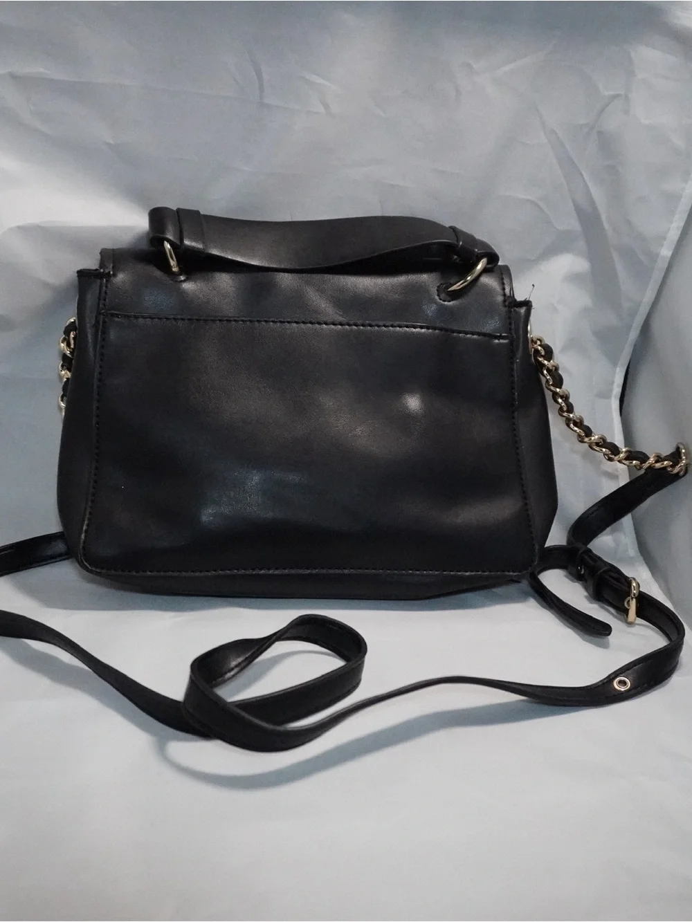 Anne Klein Black Floral Convertible Satchel Crossbody Bag